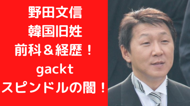 野田文信の韓国旧姓や前科＆経歴！職業やgacktスピンドルの現在は？｜TrendWatch