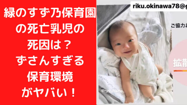 緑のすず乃保育園の死亡乳児の死因は？ずさんすぎる保育環境がヤバい！｜TrendWatch