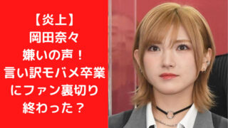 【炎上】岡田奈々嫌いの声！言い訳モバメ・卒業にファン裏切り終わった？｜TrendWatch