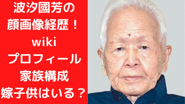 波汐國芳の顔画像経歴！wikiプロフィールと家族構成・嫁子供はいる？｜TrendWatch